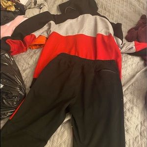 Black red and grey sweat suit men’s size